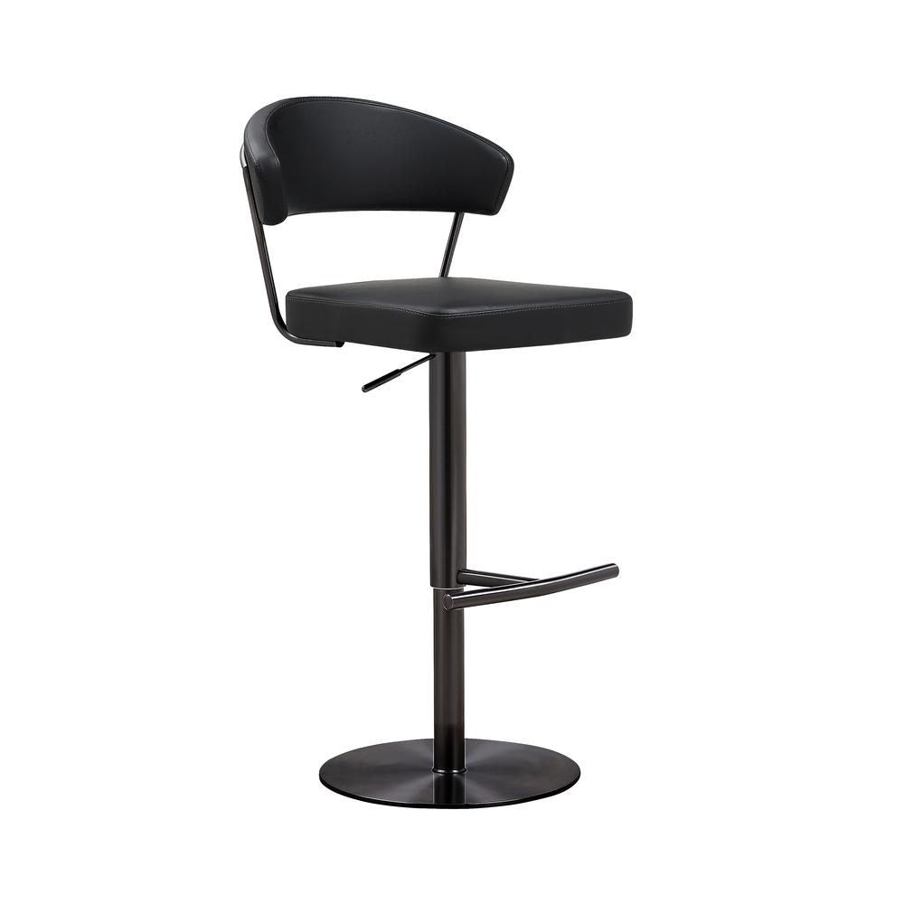 Cosmo Black on Black Steel Barstool. Picture 1