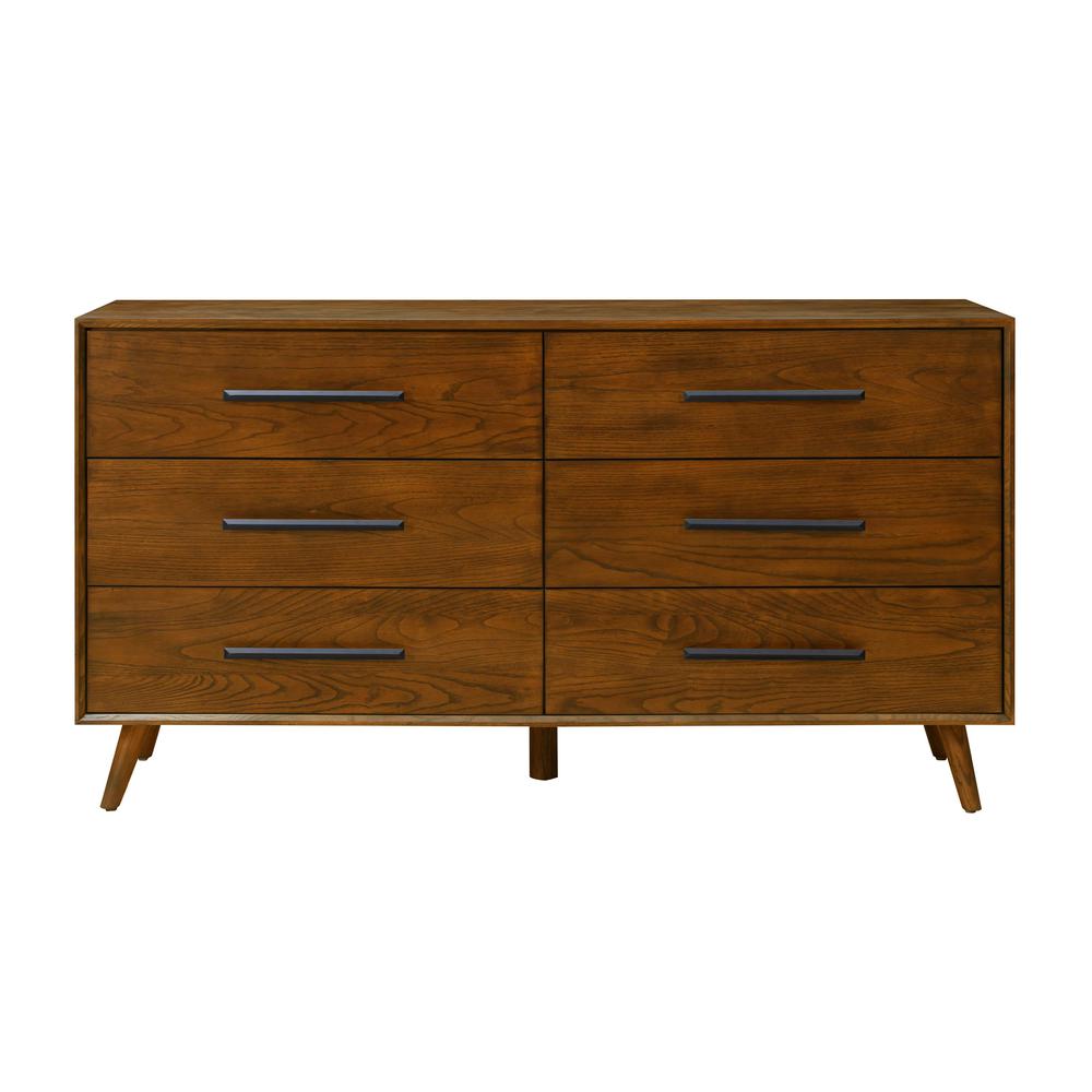 Emery Pecan 6 Drawer Dresser. Picture 2