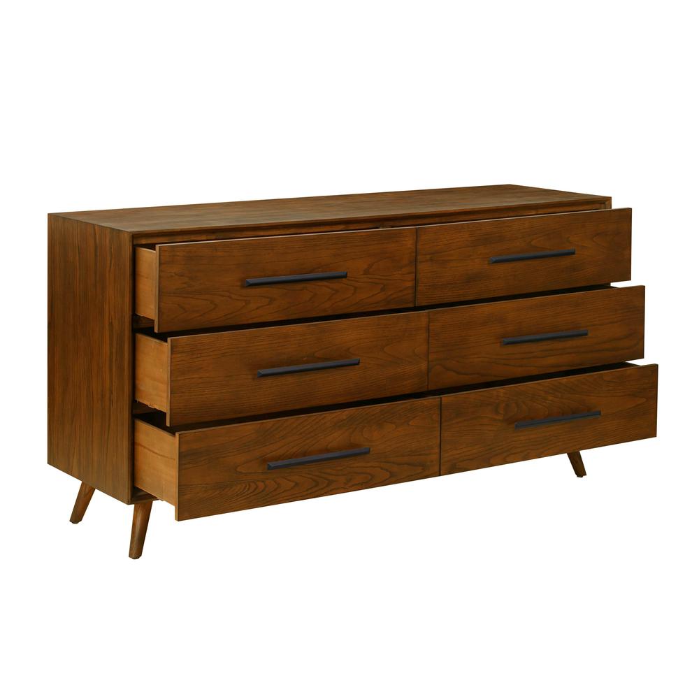 Emery Pecan 6 Drawer Dresser. Picture 3