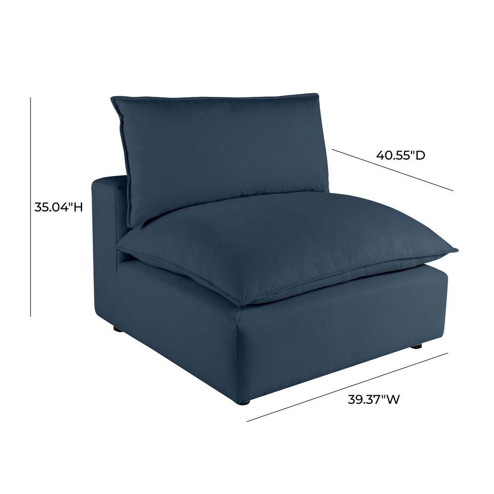 Cali Navy Armless Chair. Picture 6