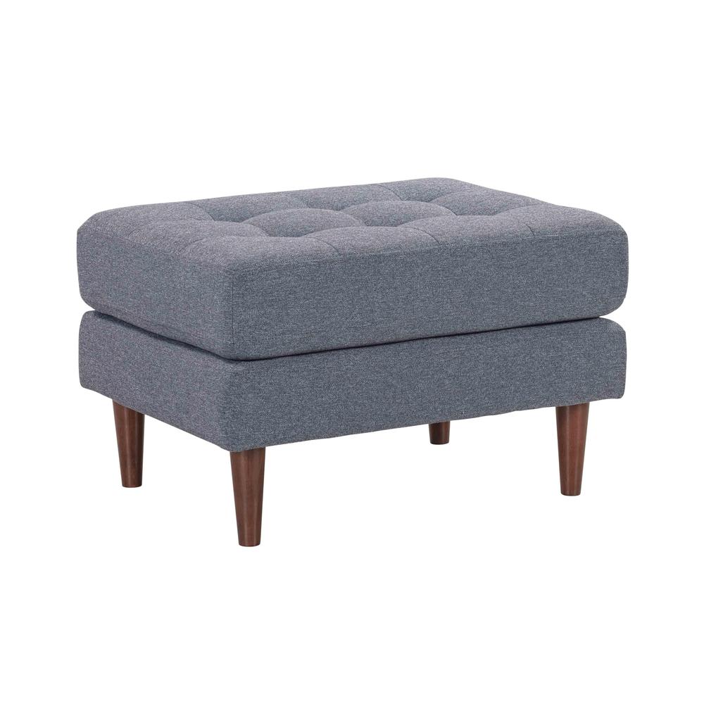 Cave Navy Tweed Ottoman. Picture 1