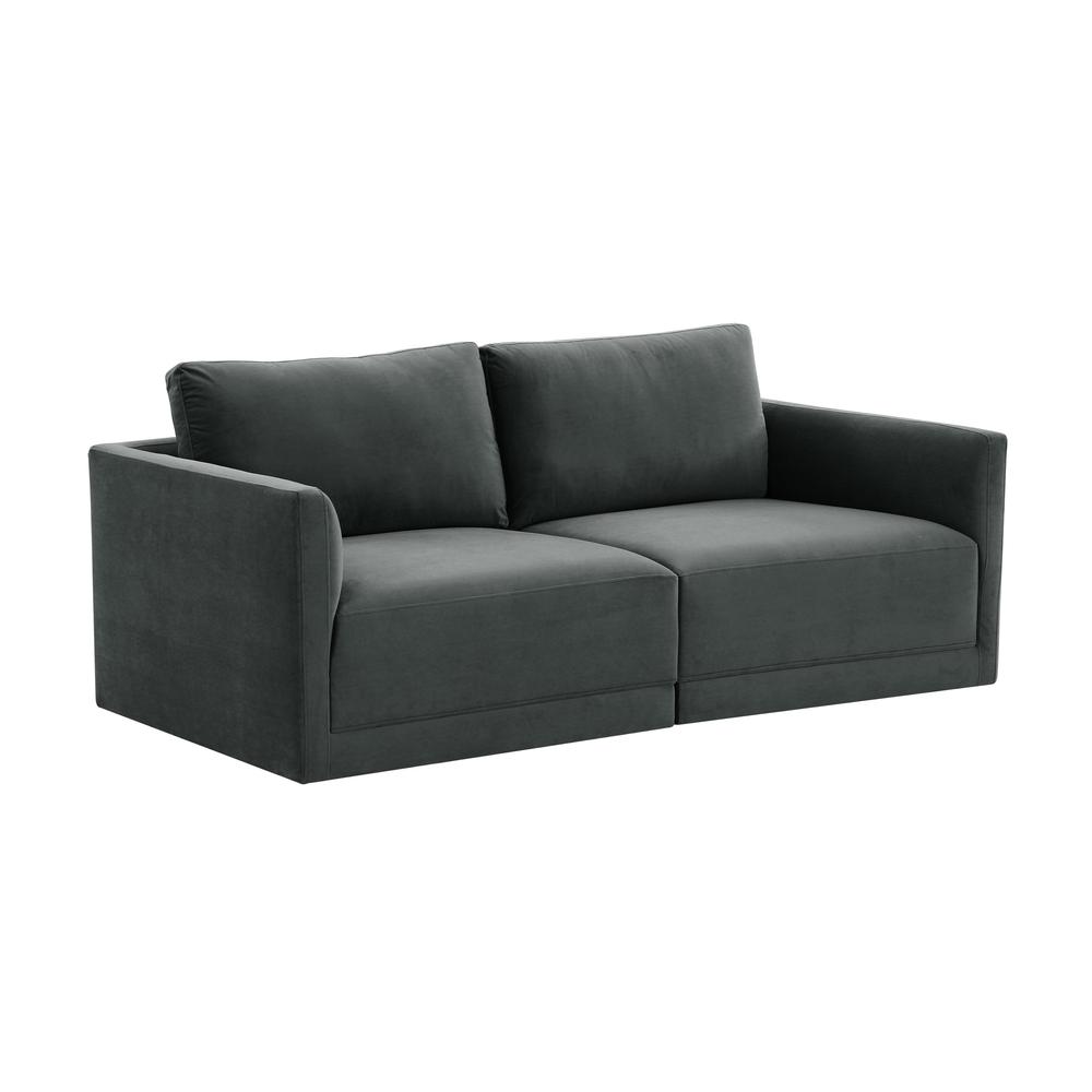 Willow Charcoal Modular Loveseat. Picture 1
