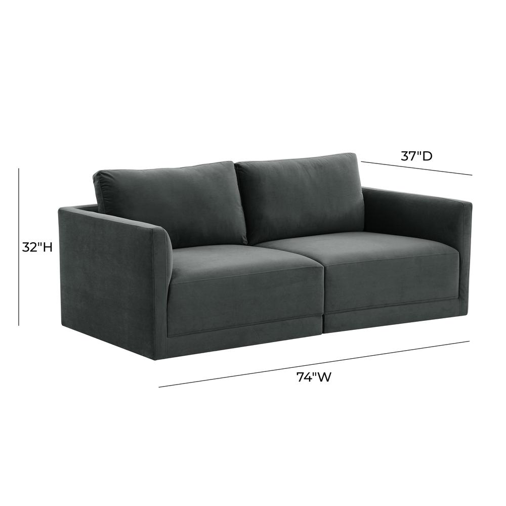 Willow Charcoal Modular Loveseat. Picture 5