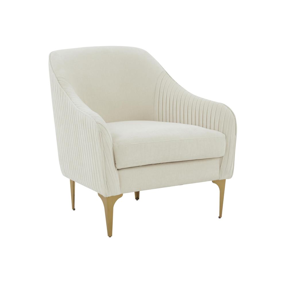 Serena Cream Velvet Accent Chair. Picture 1