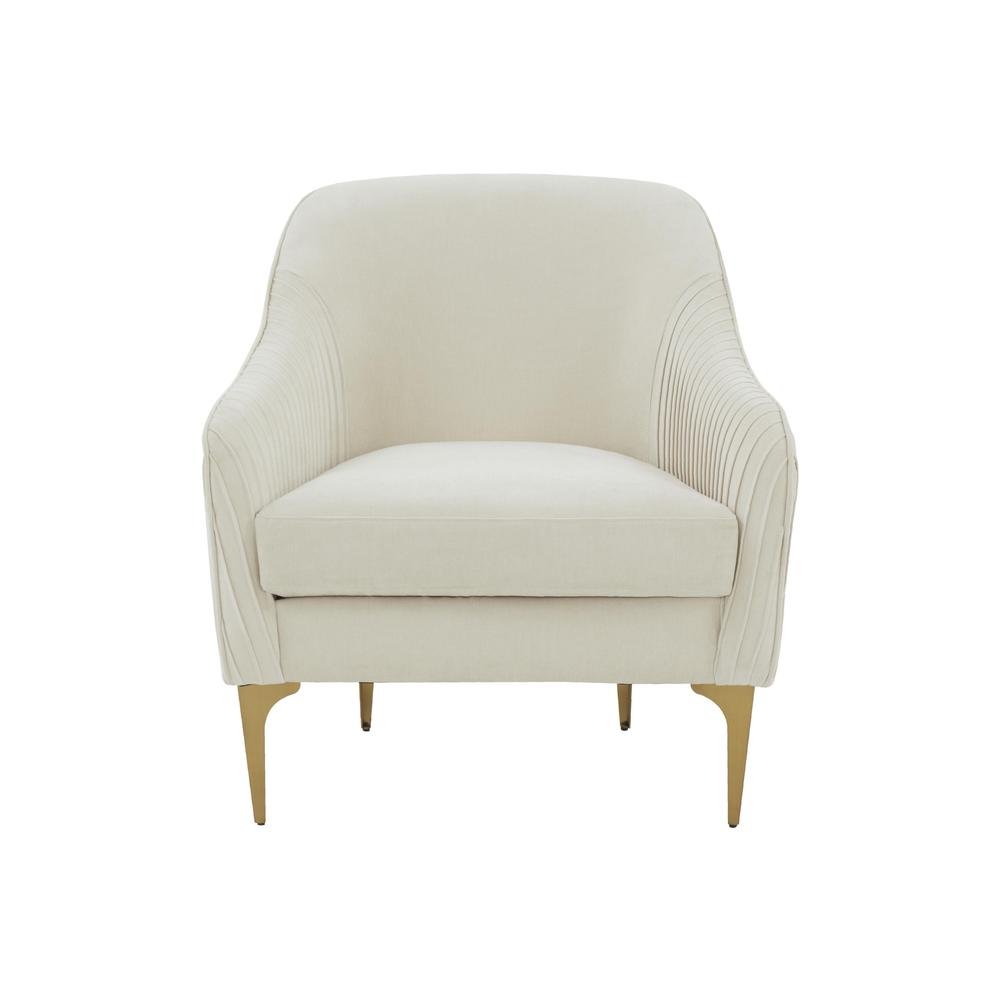 Serena Cream Velvet Accent Chair. Picture 2
