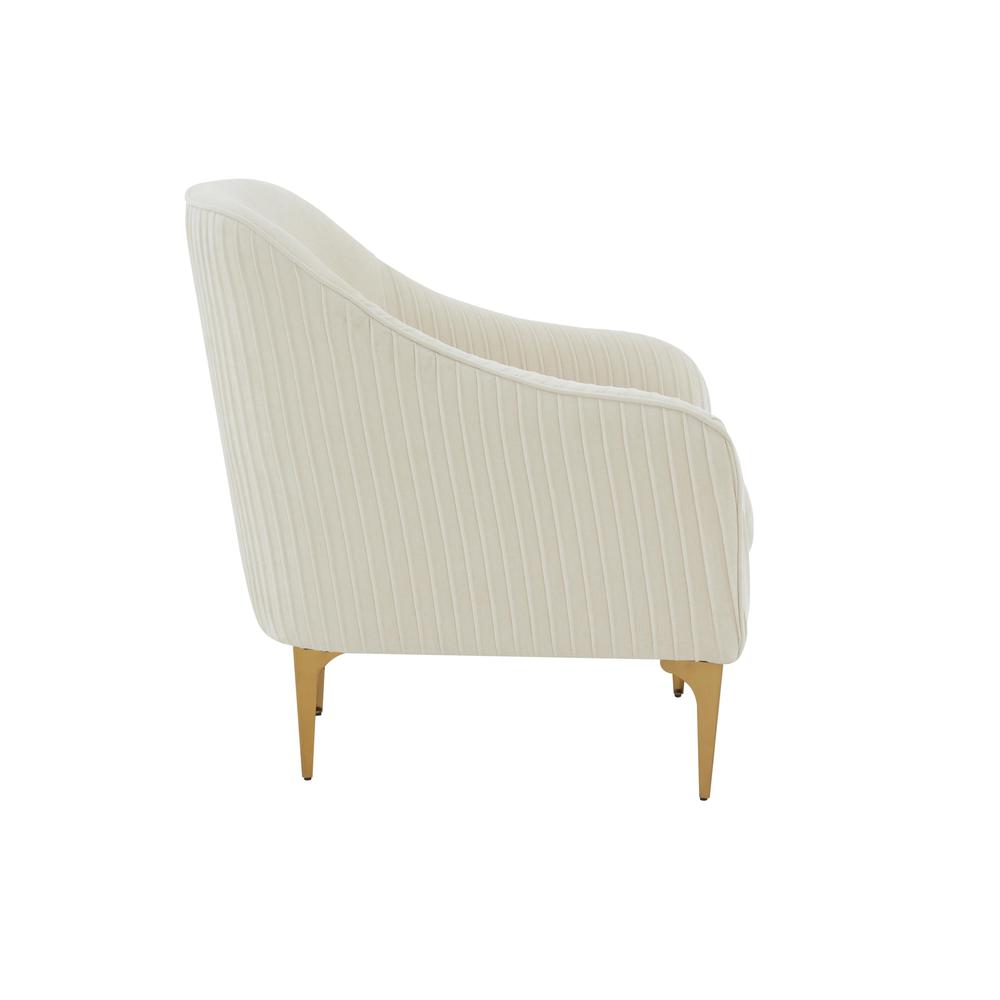 Serena Cream Velvet Accent Chair. Picture 5