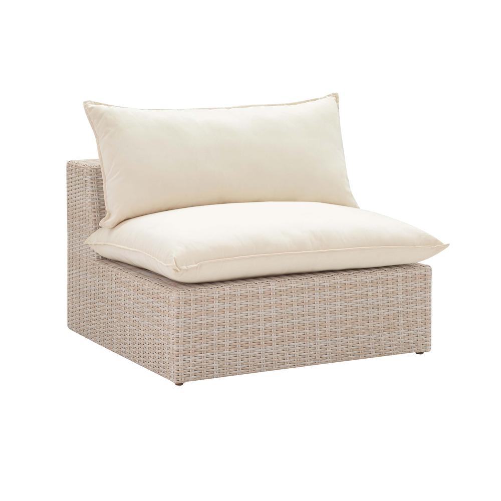 Cali Natural Wicker Outdoor Armless Chair. Picture 1