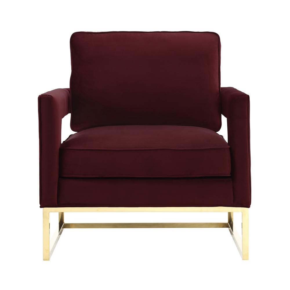 Luxe Maroon Velvet Curved Chair, Belen Kox. Picture 2