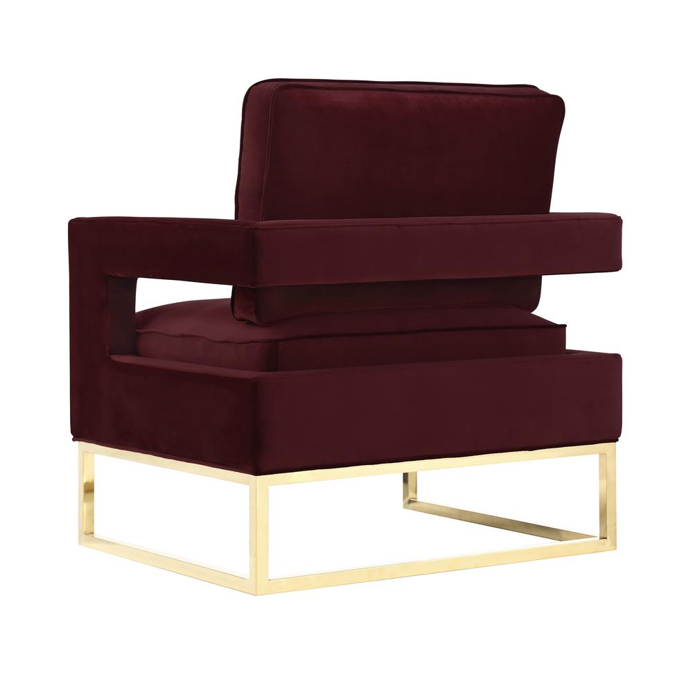 Luxe Maroon Velvet Curved Chair, Belen Kox. Picture 3