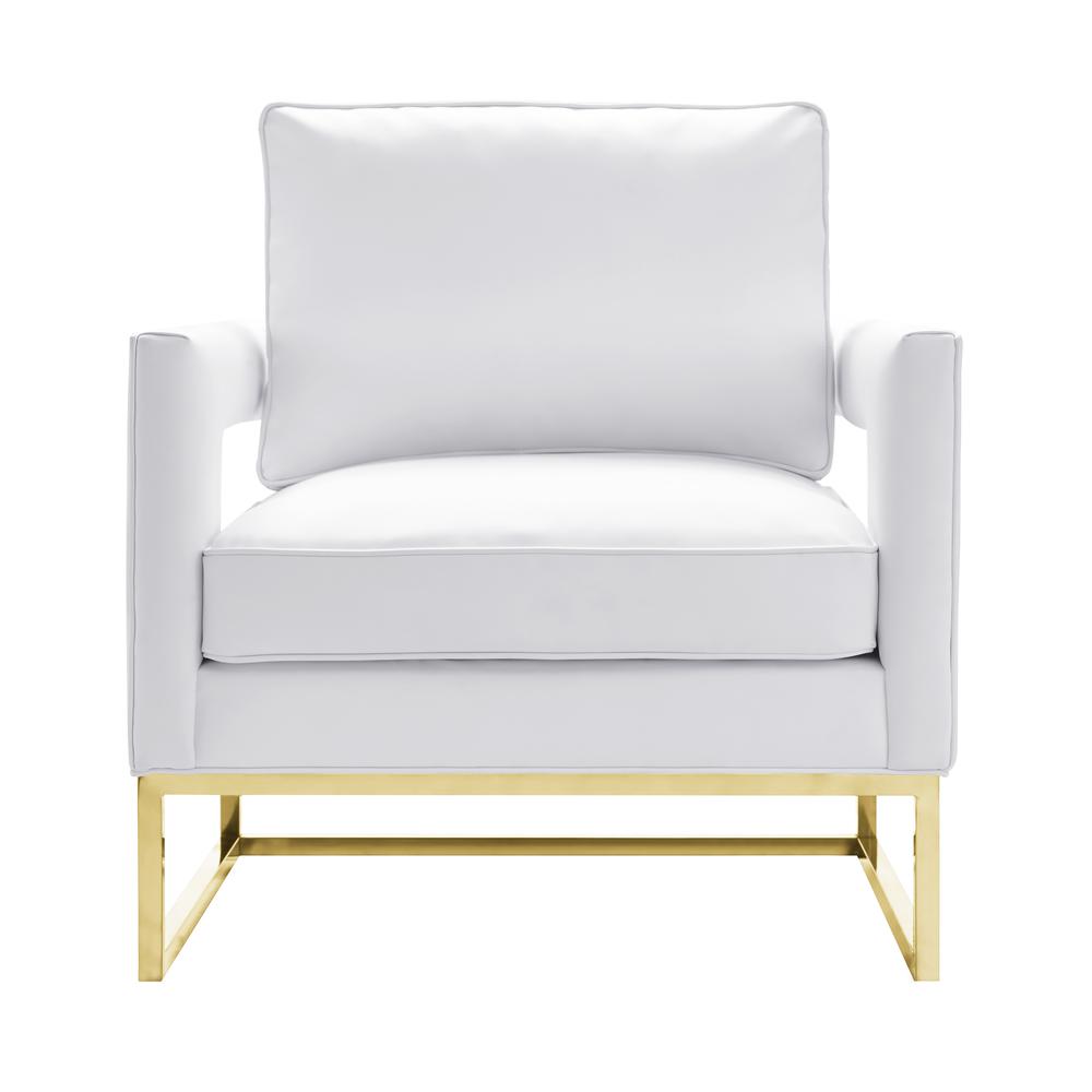 Luxe White Leather Curved Chair, Belen Kox. Picture 2