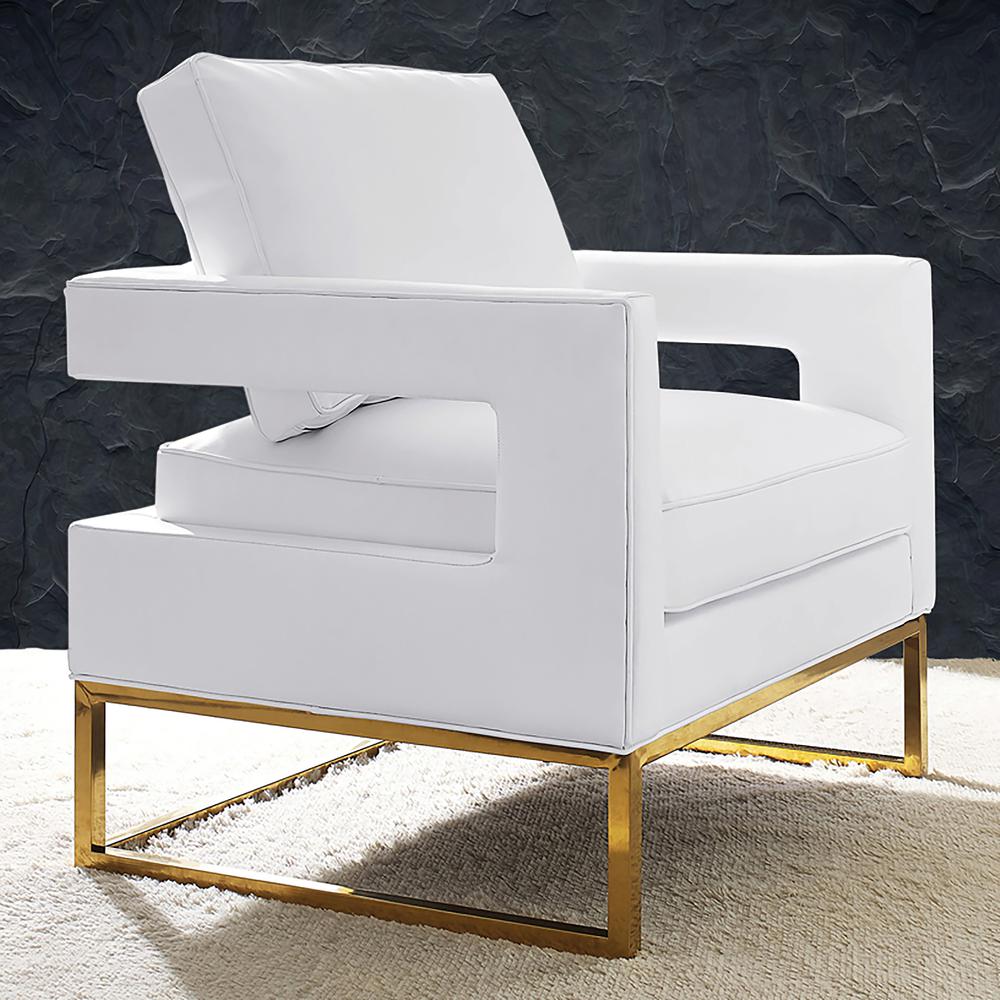 Avery White Leather Chair. Picture 6