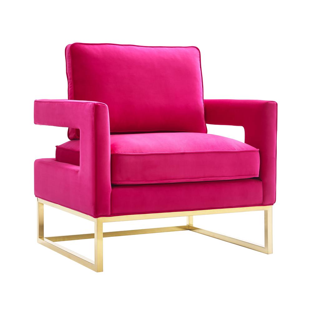Avery Pink Velvet Chair. Picture 1