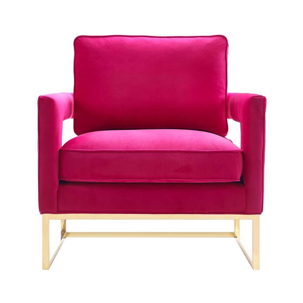 Luxe Pink Velvet Curved Chair, Belen Kox. Picture 2