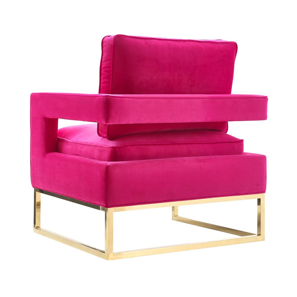 Avery Pink Velvet Chair. Picture 4