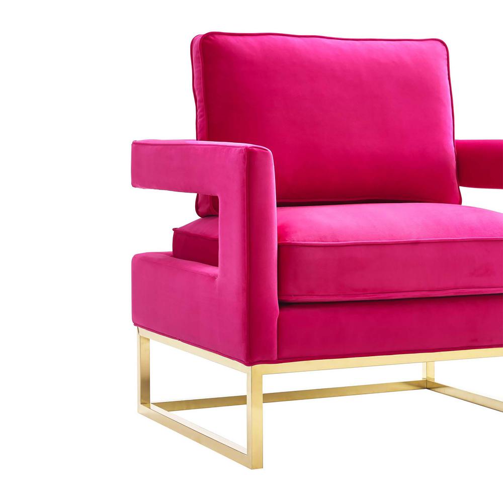 Avery Pink Velvet Chair. Picture 5