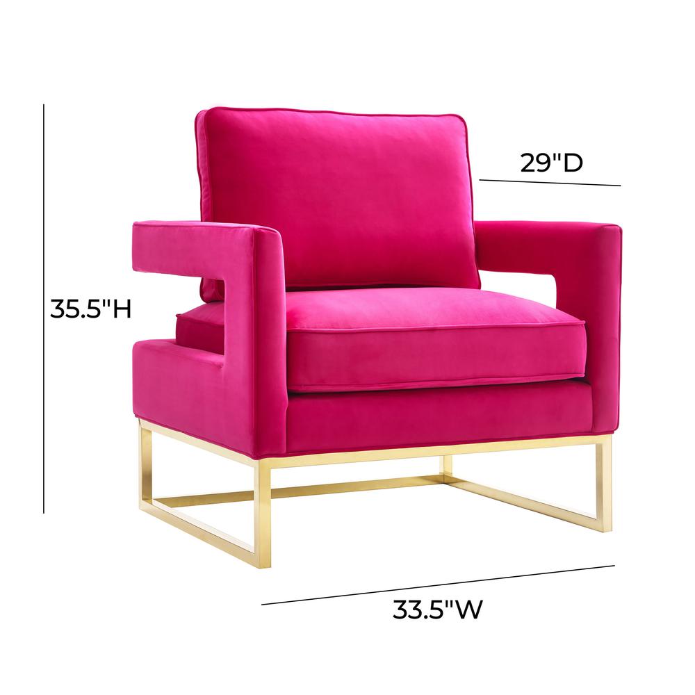 Avery Pink Velvet Chair. Picture 7