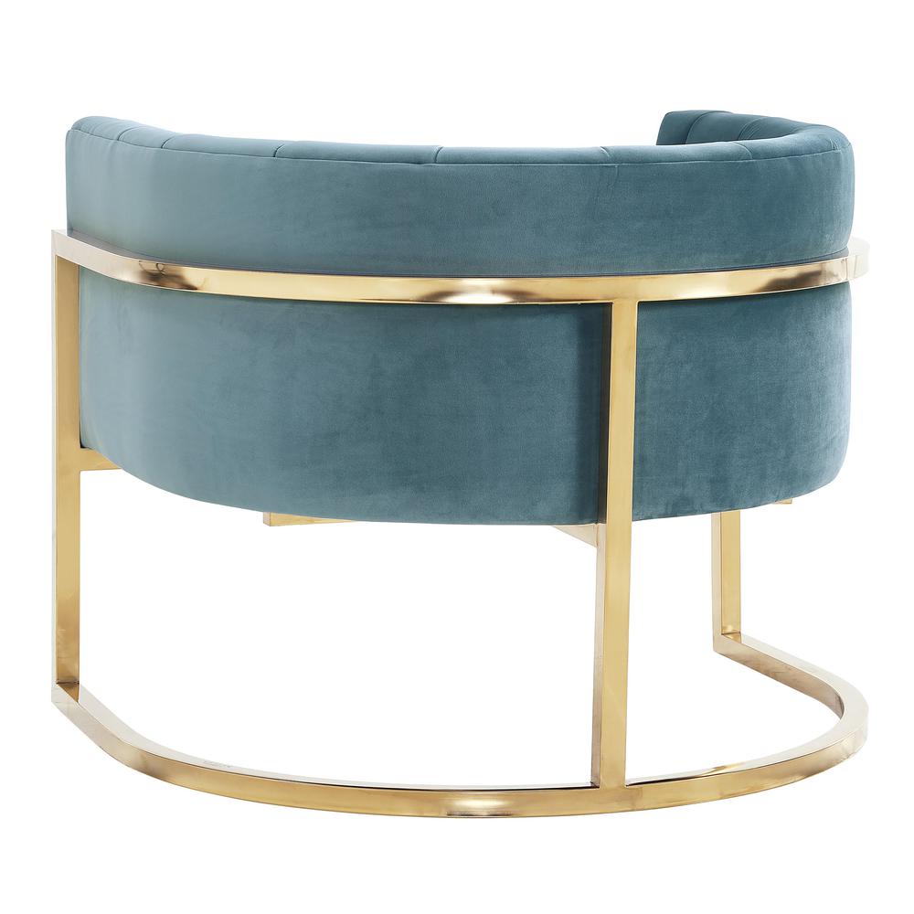 Magnolia Sea Blue Chair with Gold Base. Picture 3