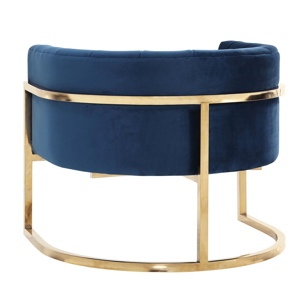 Magnolia Navy Chair with Gold Base. Picture 4