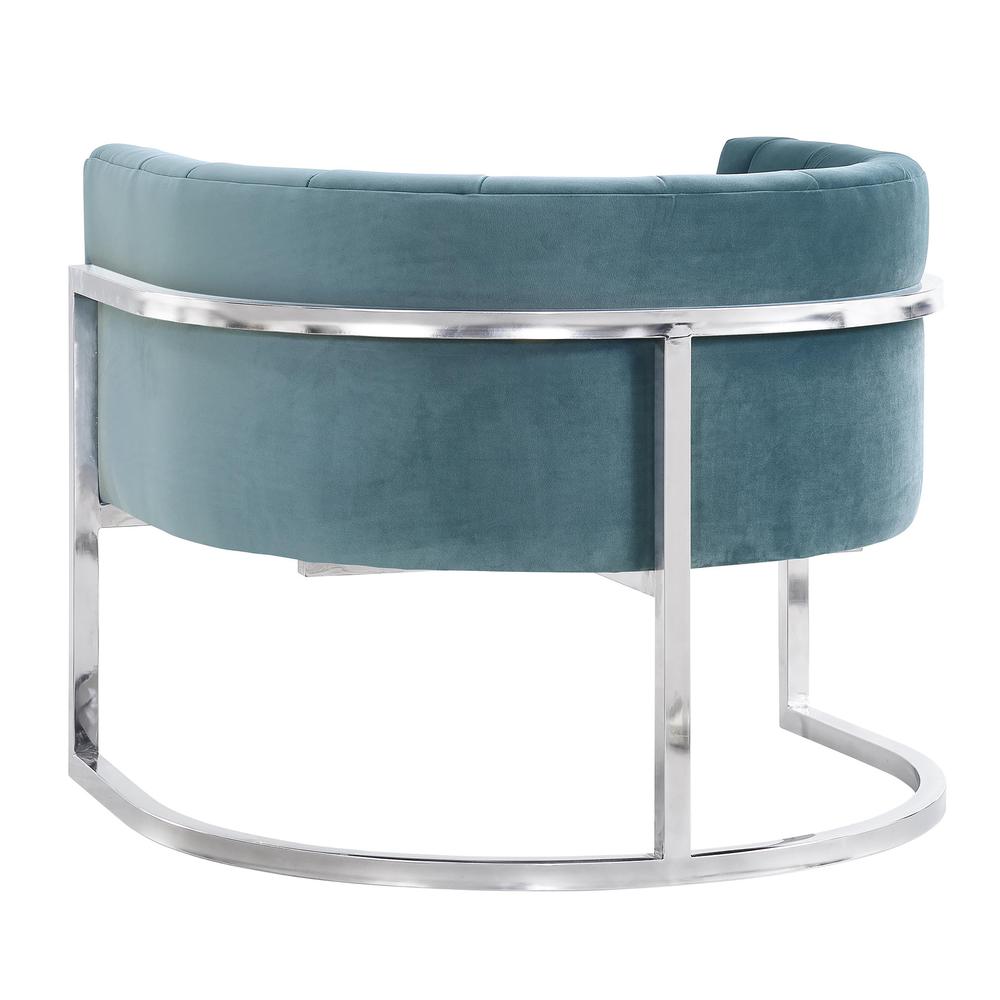 Magnolia Sea Blue Chair with Silver Base. Picture 3