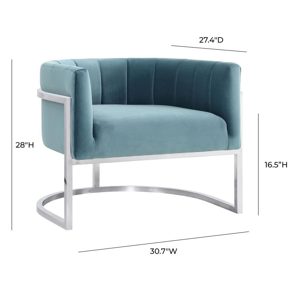 Magnolia Sea Blue Chair with Silver Base. Picture 7