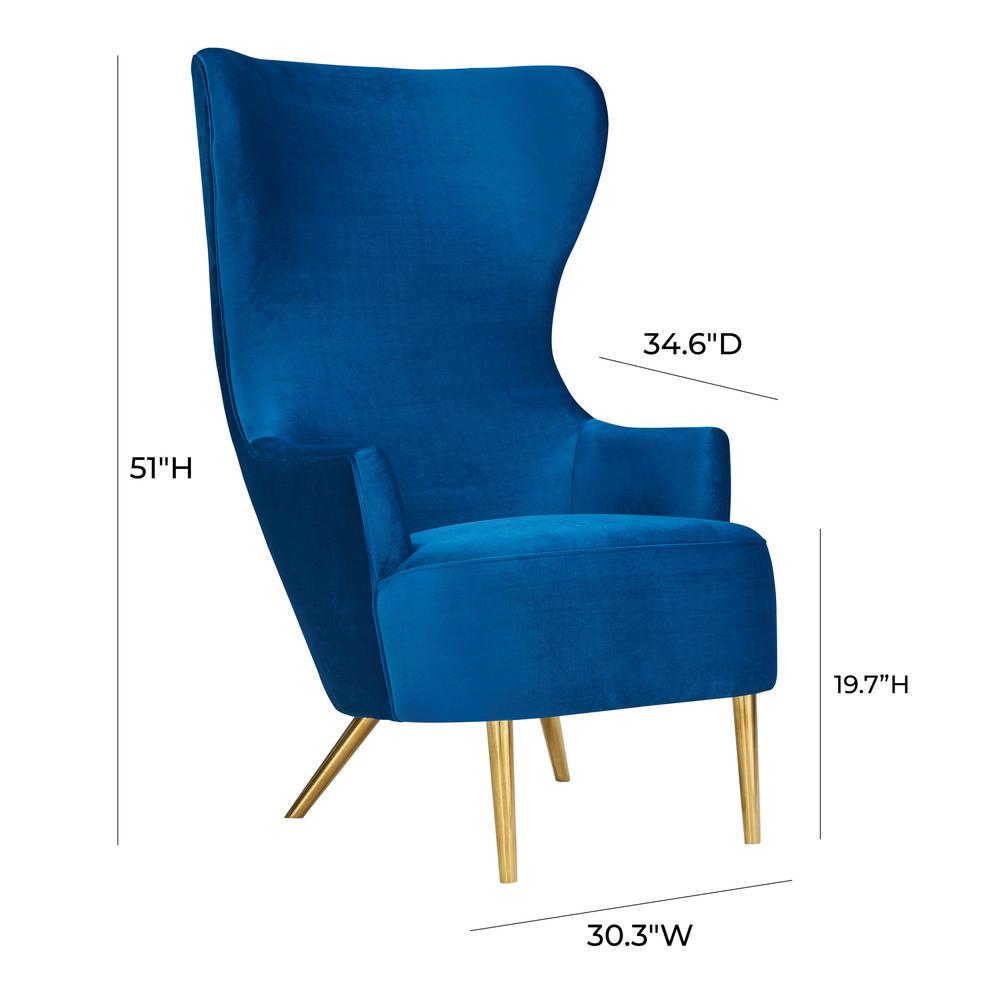 Julia Navy Wingback Chair. Picture 9