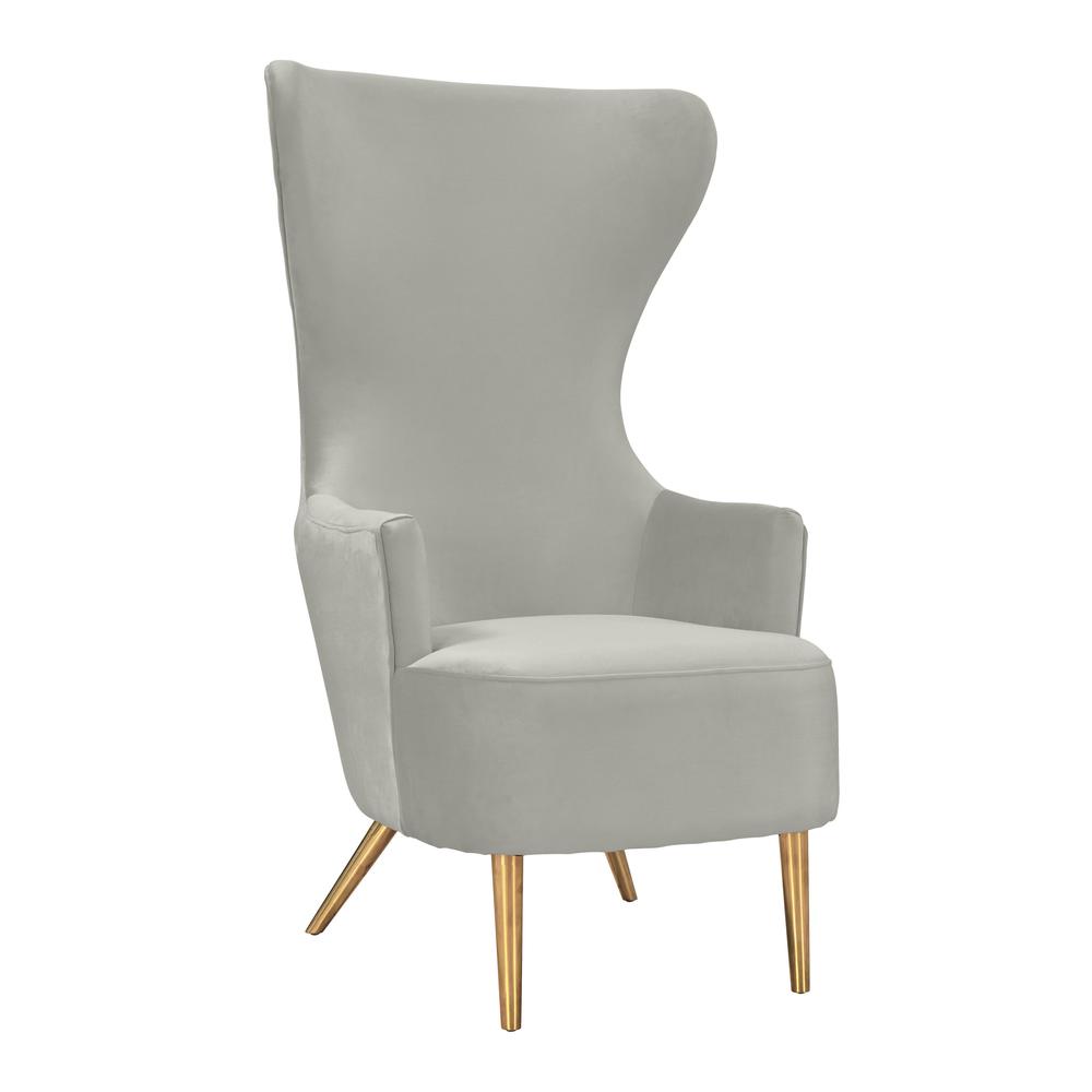 Julia Grey Wingback Chair. Picture 3