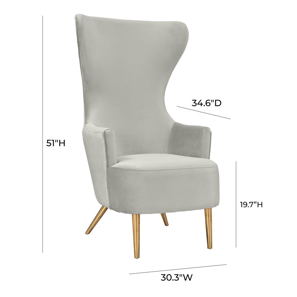Julia Grey Wingback Chair. Picture 8