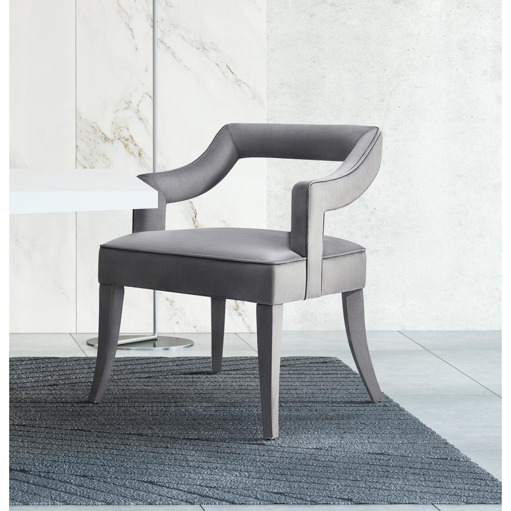 Tiffany Grey Velvet Chair. Picture 2