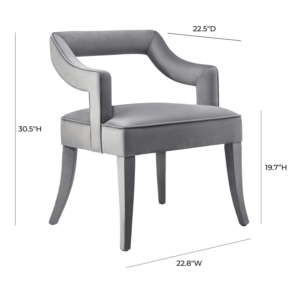 Tiffany Grey Velvet Chair. Picture 8