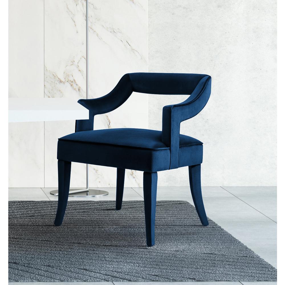 Tiffany Navy Velvet Chair. Picture 4
