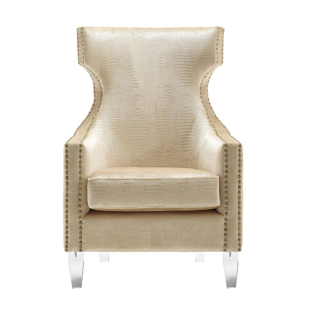 Gramercy Gold Croc Velvet Wing Chair. Picture 3