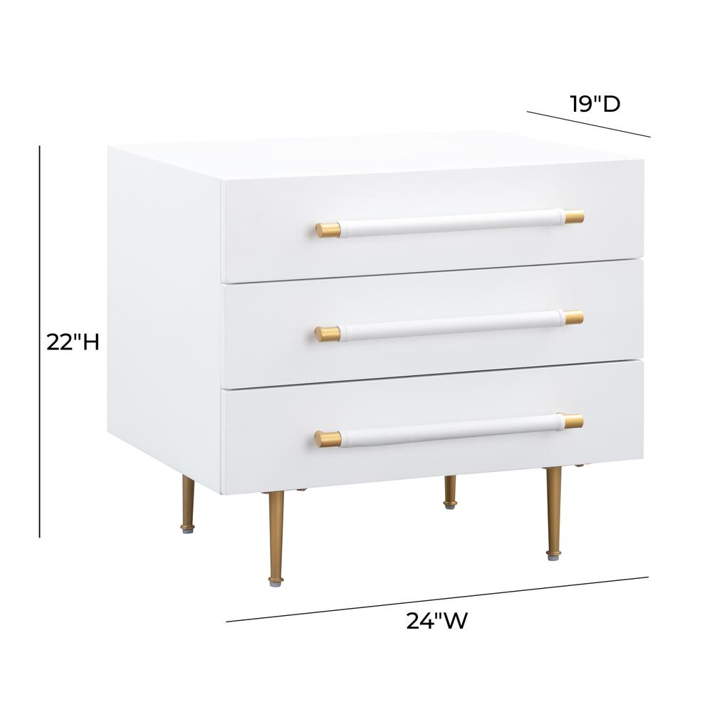 Trident White Nightstand. Picture 6