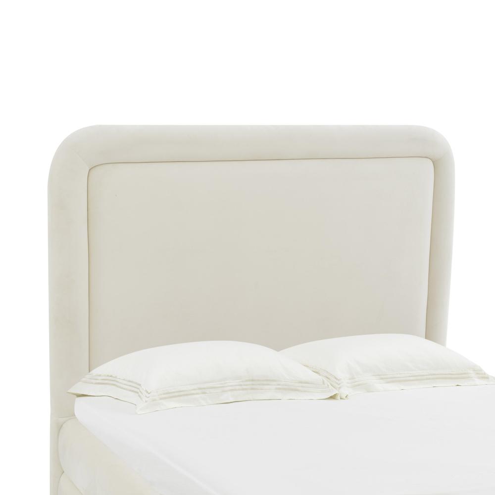 Briella Cream Velvet Bed in Queen. Picture 4