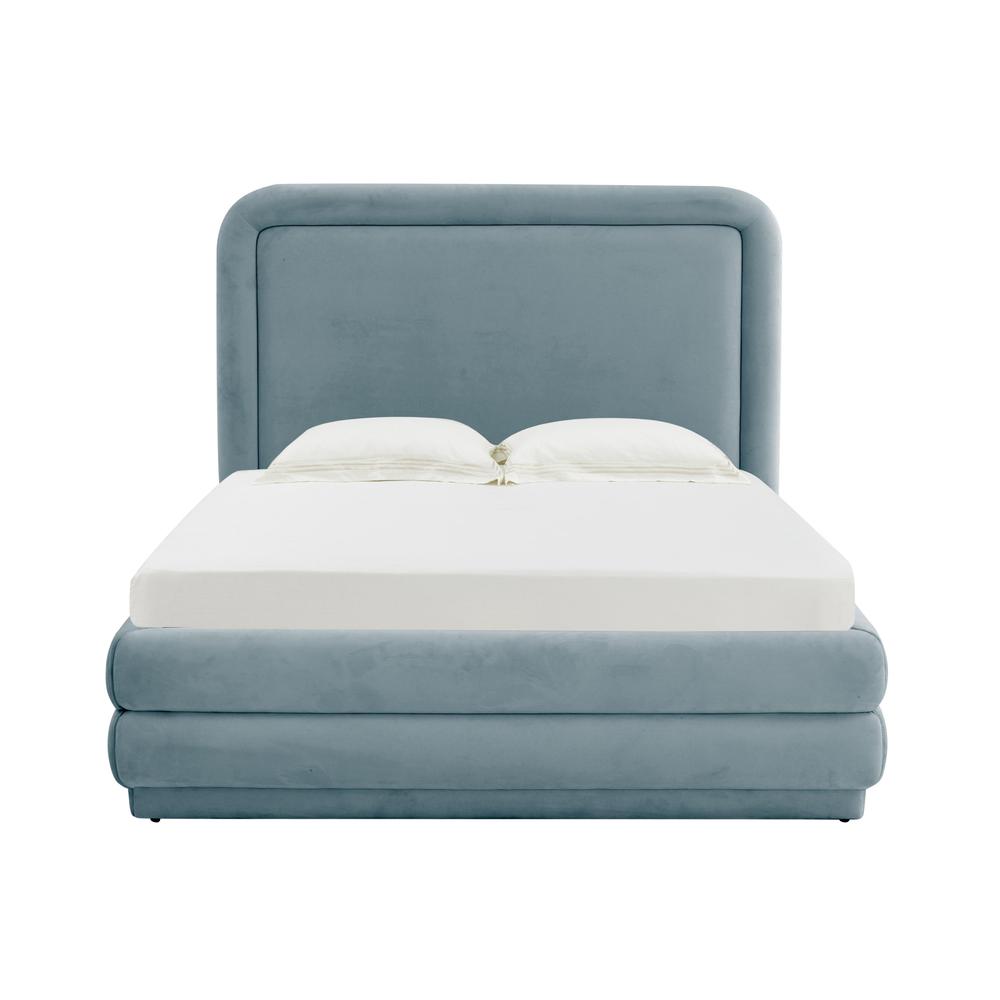 Briella Bluestone Velvet Bed in Full. Picture 2
