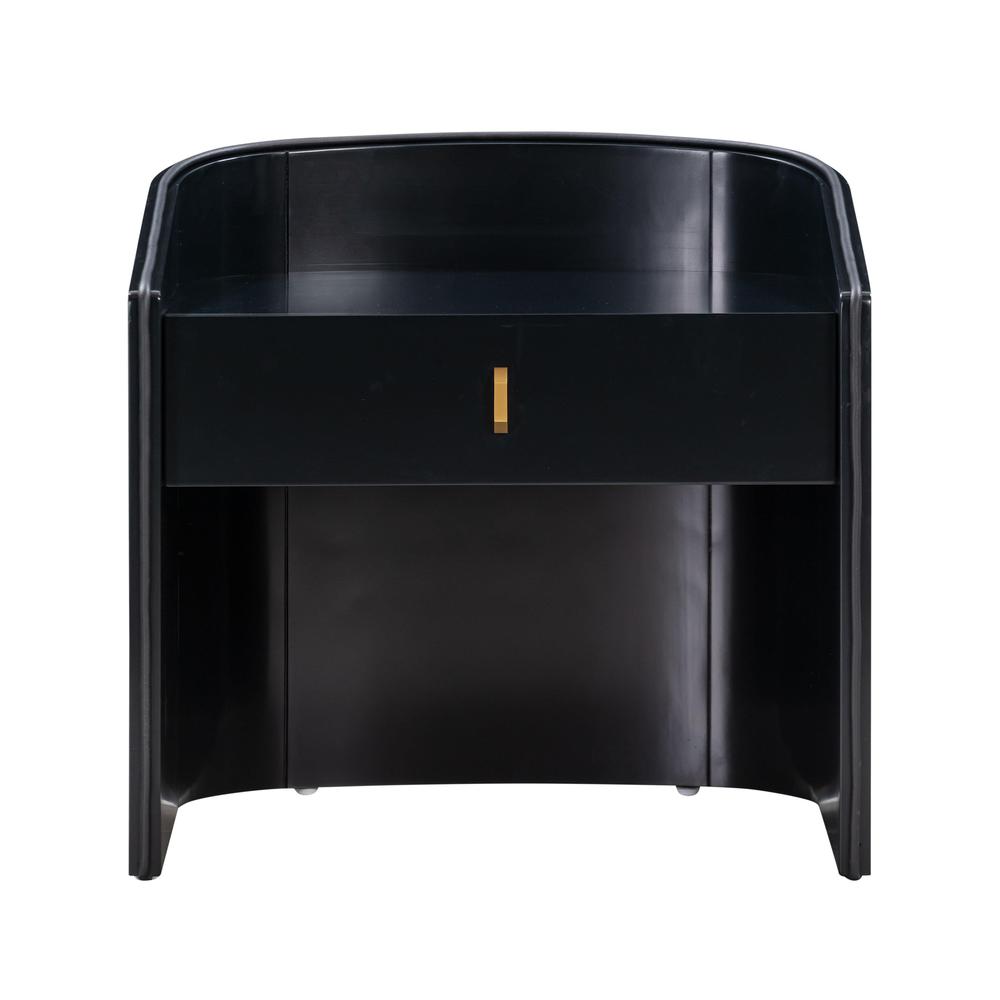 Collins Black Lacquer Nightstand. Picture 2