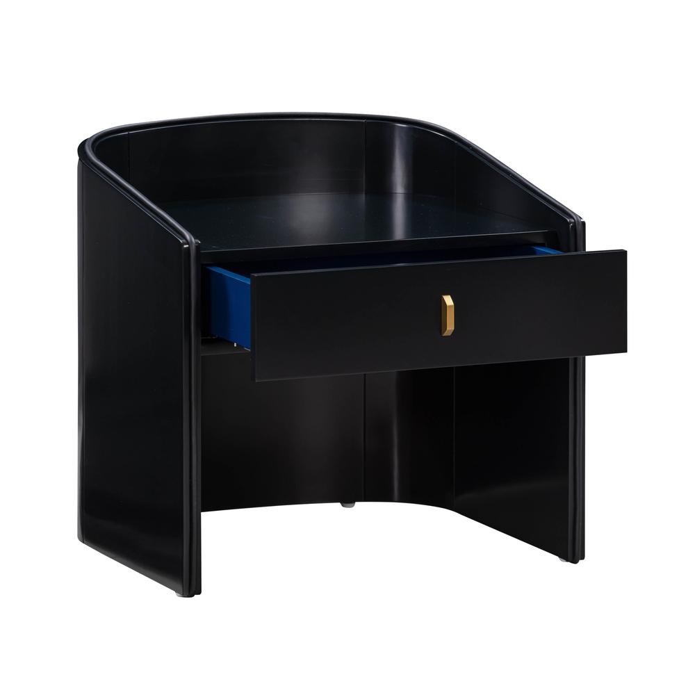 Collins Black Lacquer Nightstand. Picture 5