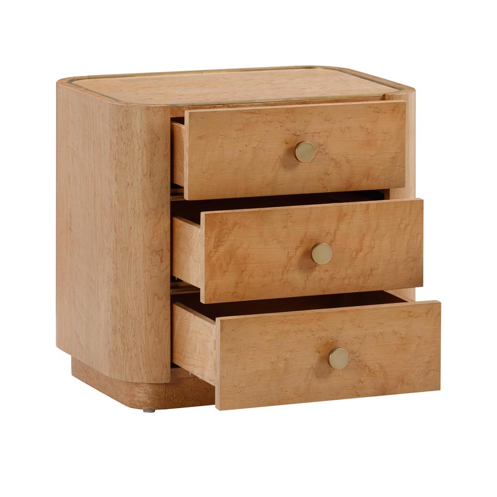 Abigail Natural Acacia Nightstand. Picture 3