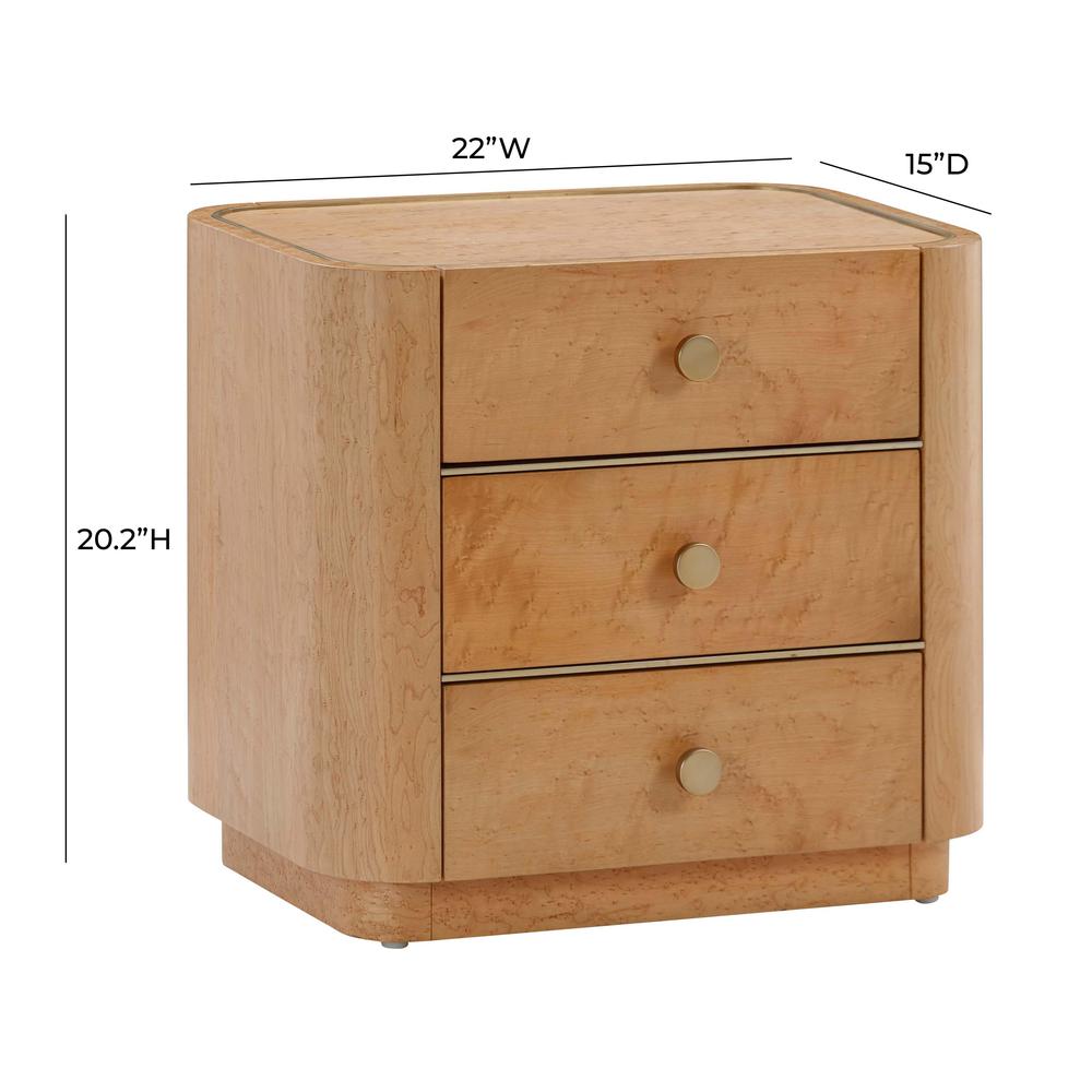 Abigail Natural Acacia Nightstand. Picture 7