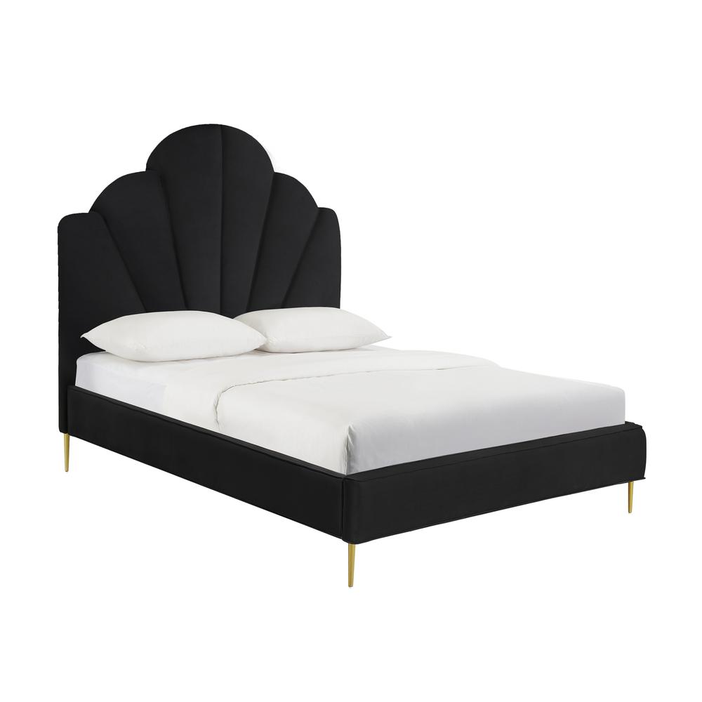 Bianca Black Velvet Bed in King. Picture 4