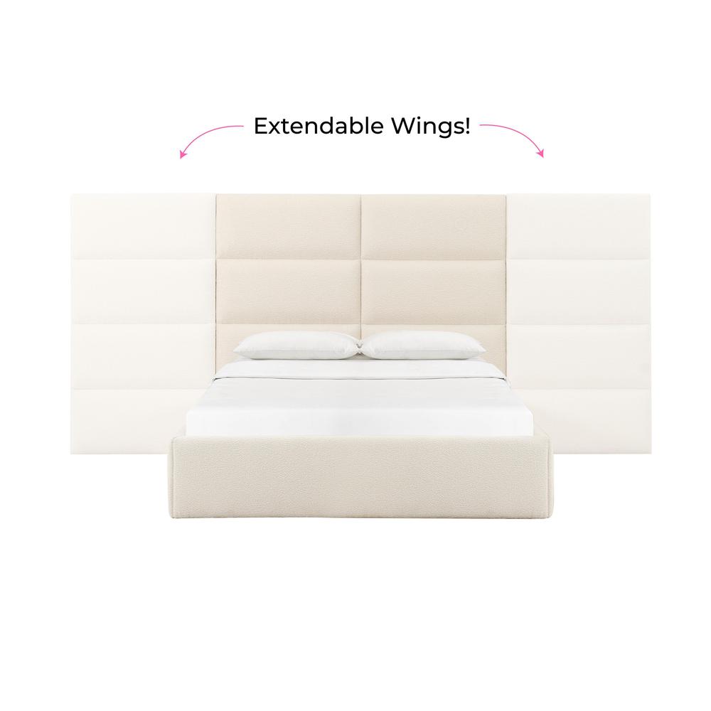 Eliana Cream Boucle King Wings (Set of 2). Picture 4