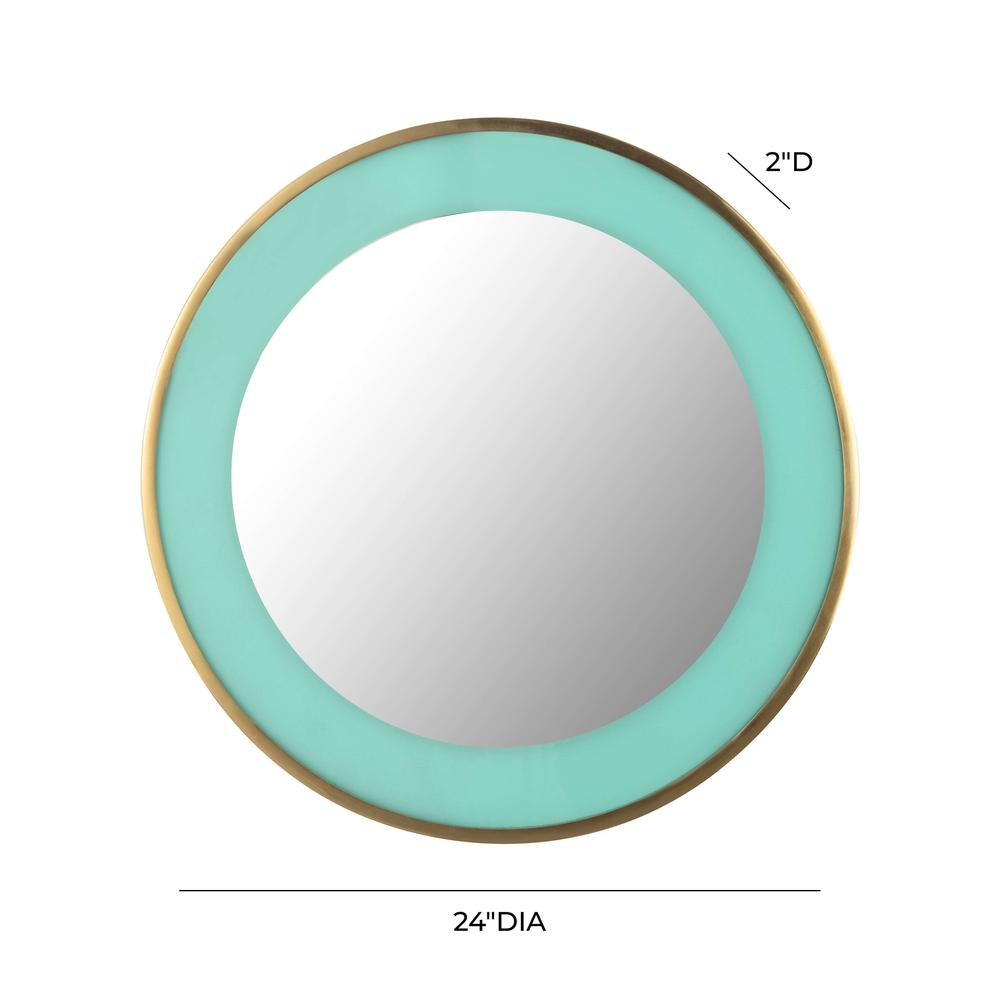 Turquoise Enamel and Brushed Brass Mirror, Belen Kox. Picture 3