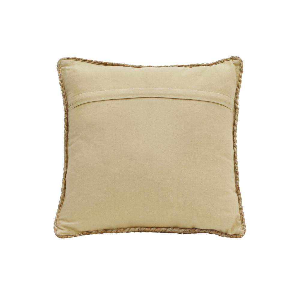 White Square Jute and Cotton Accent Pillow, Belen Kox. Picture 3