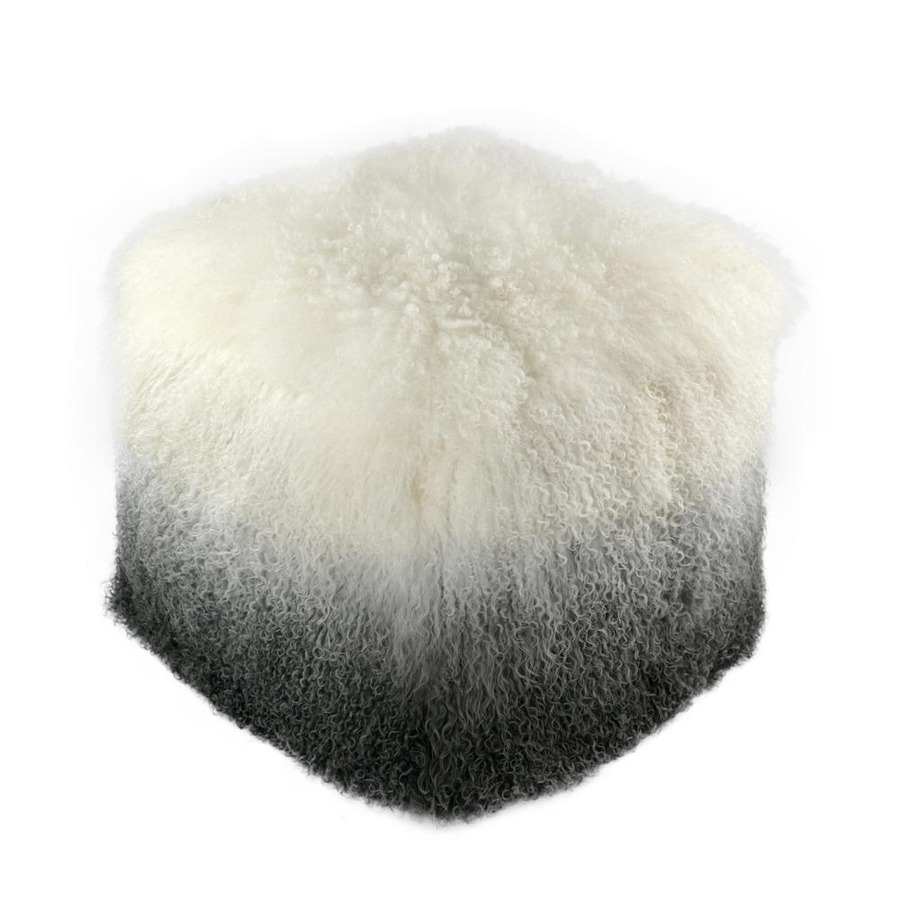 Luxe Tibetan Sheep Fur Pouf, Belen Kox. Picture 1
