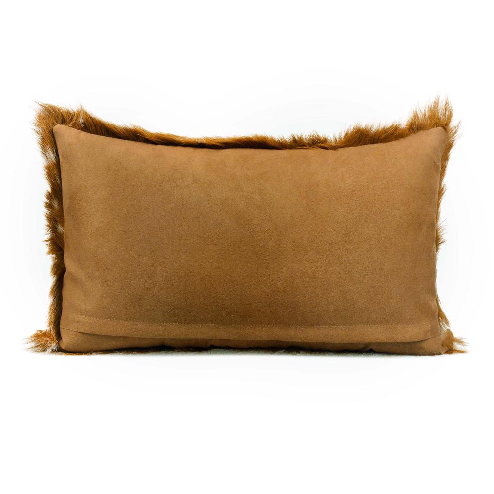 Amber 20 Inch Genuine Goatskin Lumbar Pillow. Picture 3