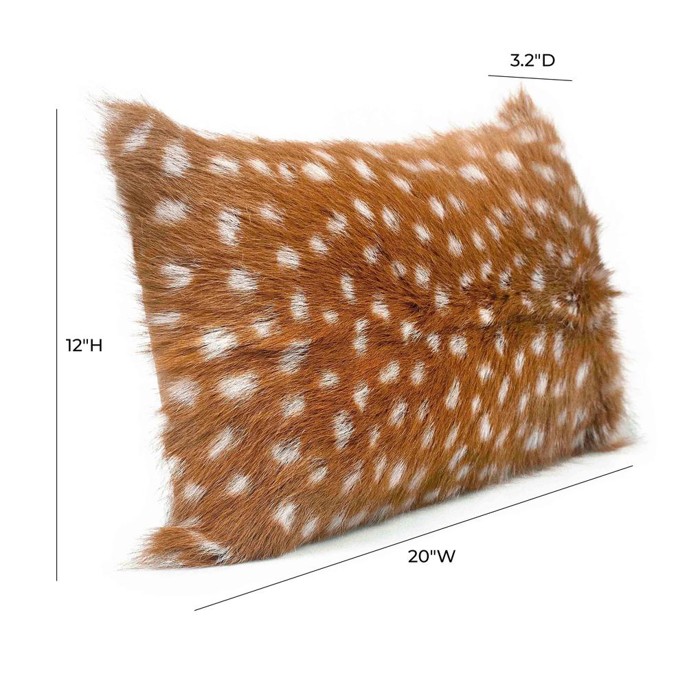 Amber 20 Inch Genuine Goatskin Lumbar Pillow. Picture 4