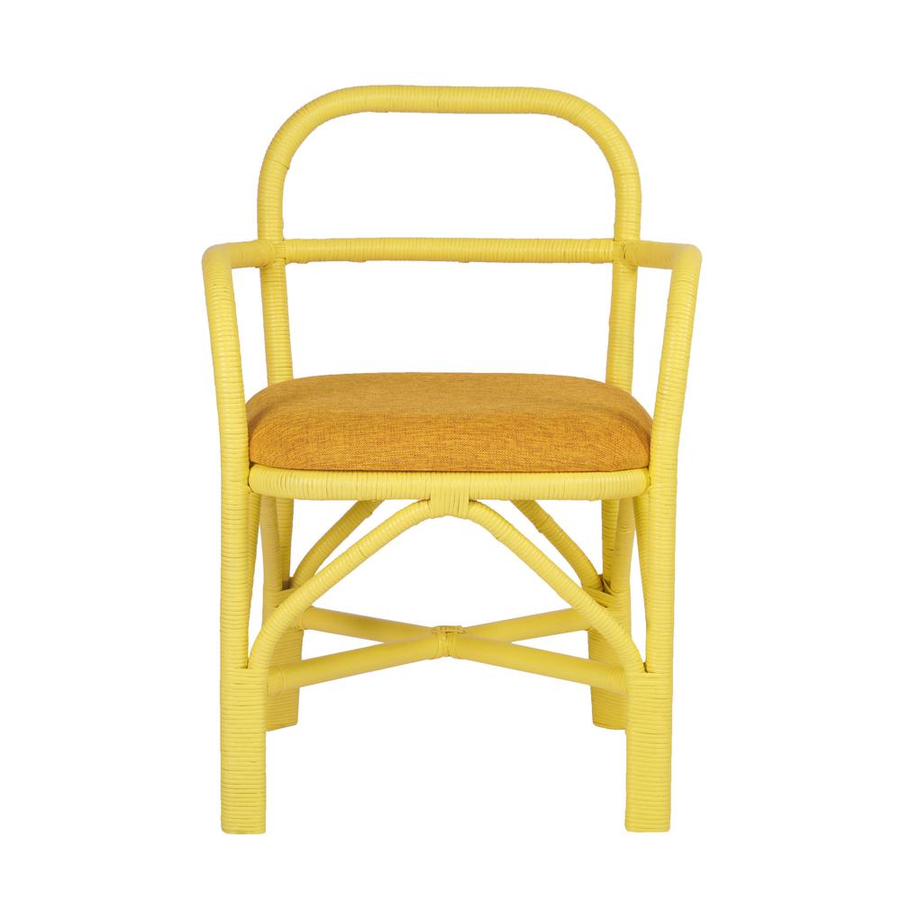 Ginny Yellow Rattan Dining Chair. Picture 2