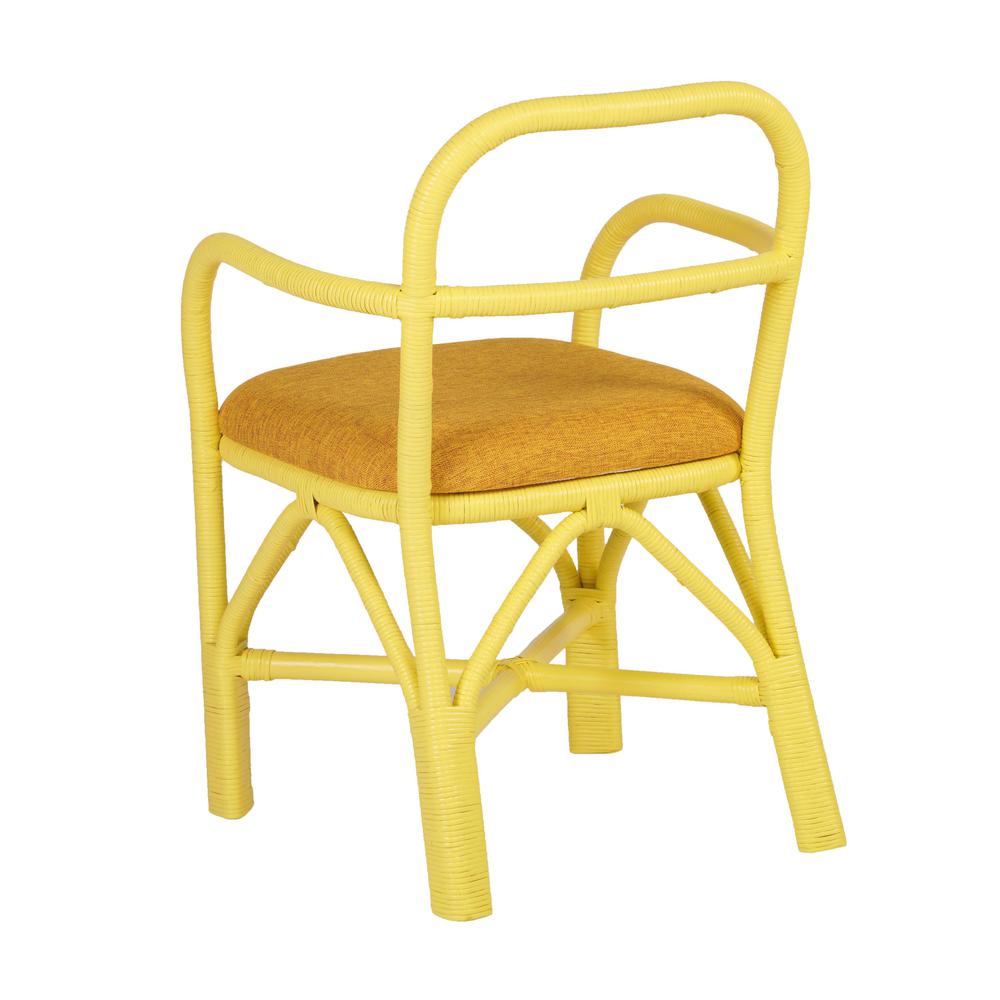 Ginny Yellow Rattan Dining Chair. Picture 3