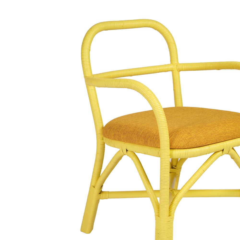 Ginny Yellow Rattan Dining Chair. Picture 4