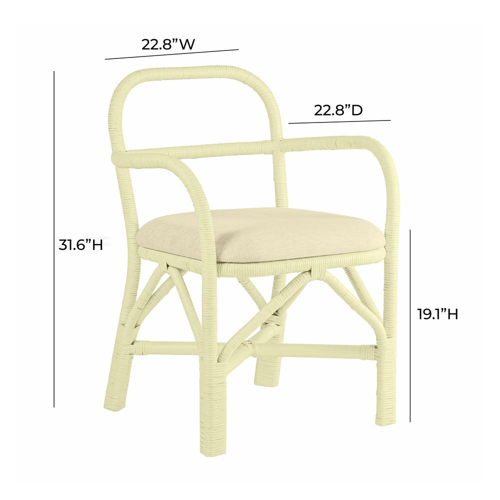 Ginny Cream Rattan Dining Chair. Picture 2