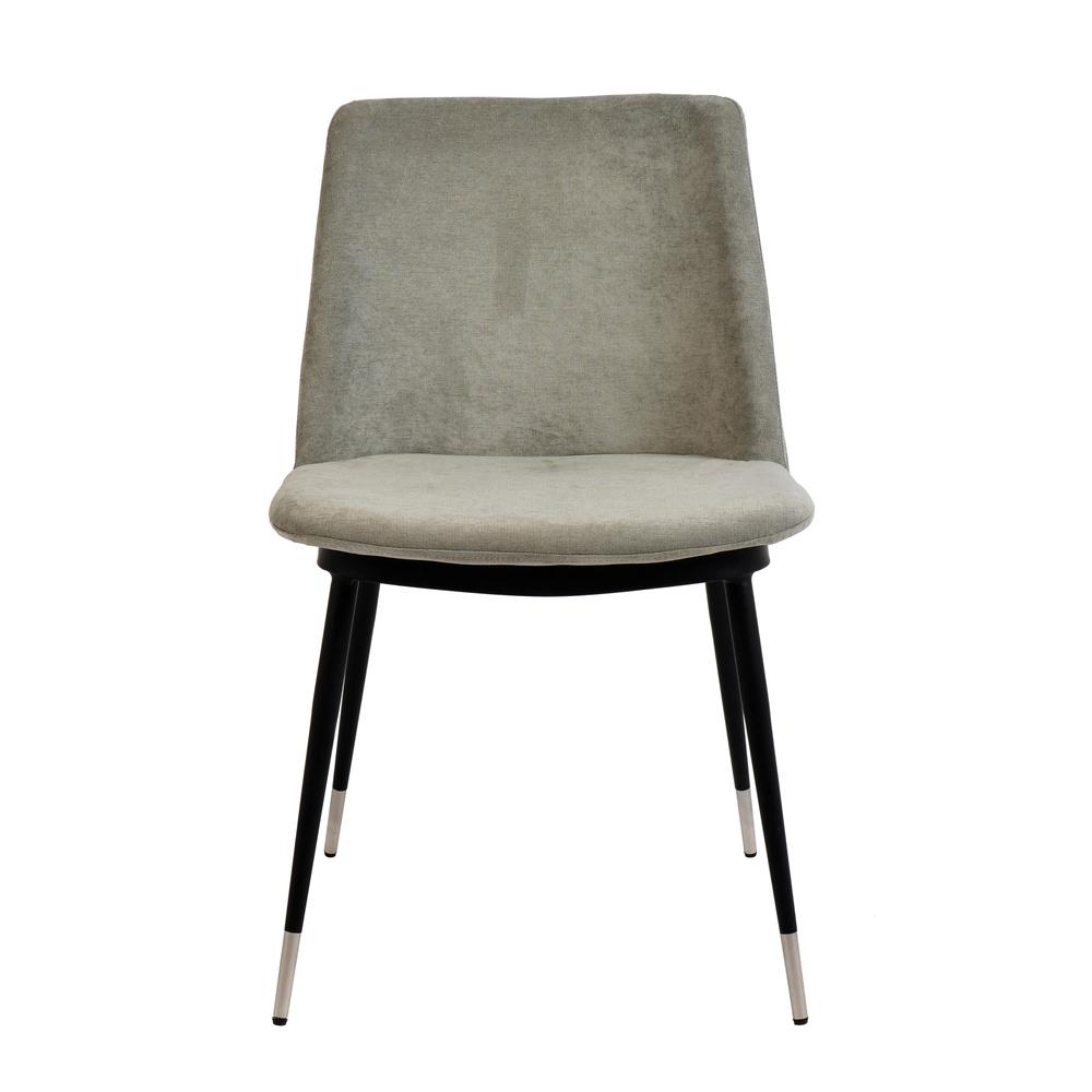 Evora Grey Velvet Chair - Silver Legs (Set of 2). Picture 7